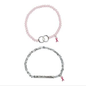 Breast cancer awareness stretchy bracelets